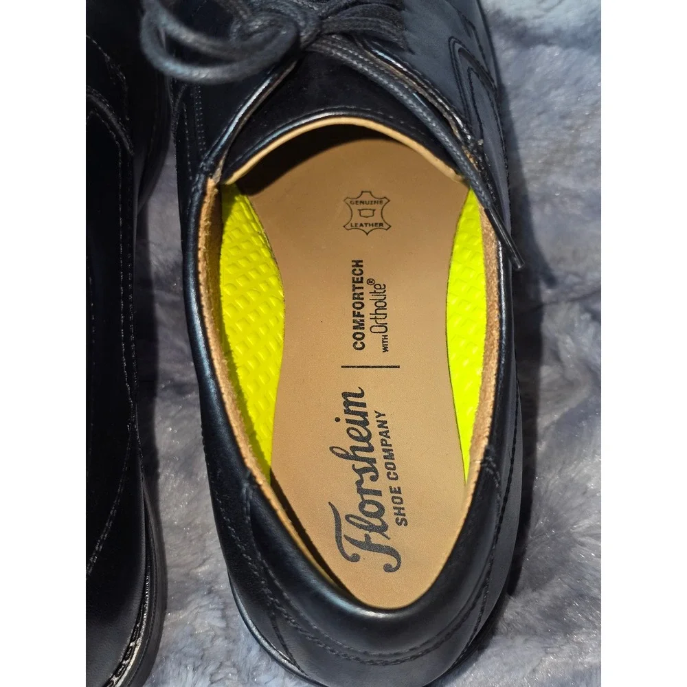 NWB Florsheim Mens 10 D Black Leather Center Cap‎ Toe Oxford  display picture 3